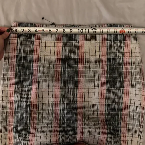Talbots White/Gray/Red/Pink, Wool Plaid, Lined, Knee Length Pencil Skirt NWT- 14 - Picture 7 of 10